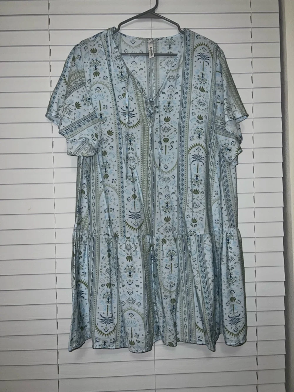 Torrid Belle Isle Light Blue Tropical Print Dress - Size 0 - Picture 2 of 7